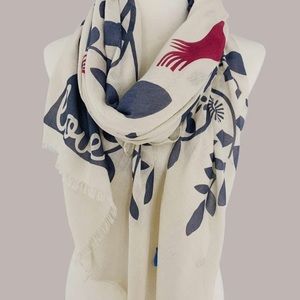 Peace and Love Lightweight Cotton Scarf Spring Summer Wrap NWT